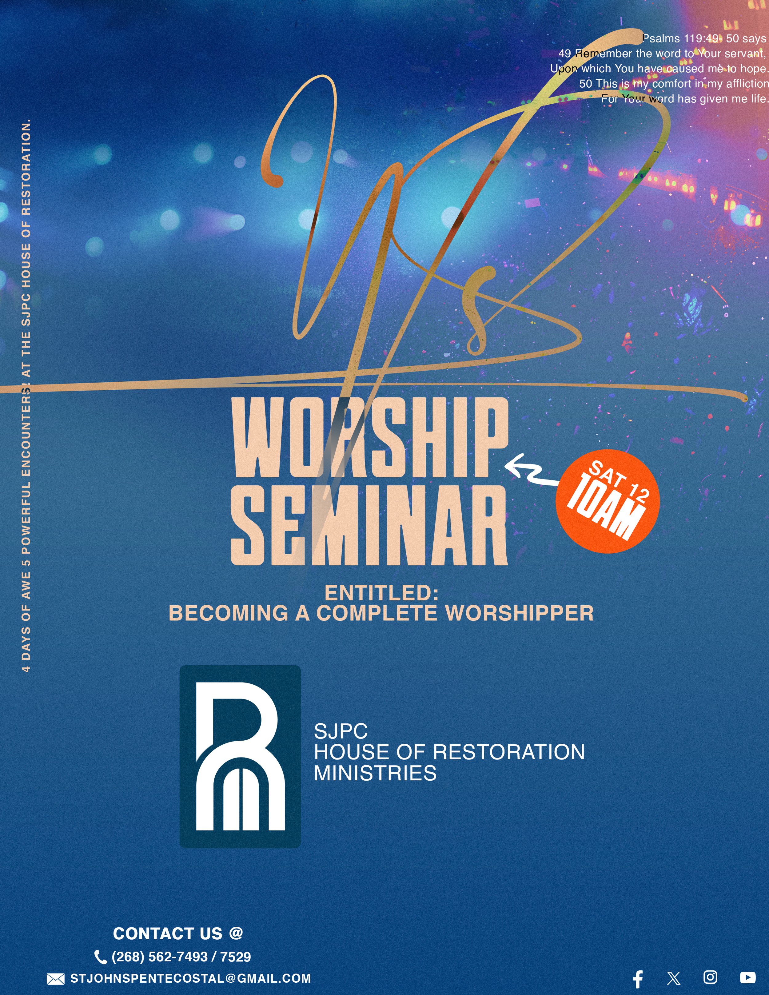 SJPC Worship Seminar flyer